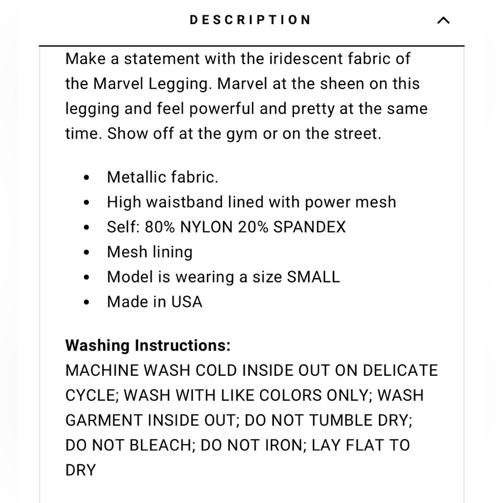 Heroine Sport Marvel Leggings Quartz Size Large Metallic Shine Silver Gold - Picture 16 of 16